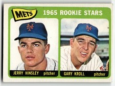 1965 Topps Mets Rookie Stars Jerry Hinsley Gary Kroll #449 HIGH GRADE BEAUTY!