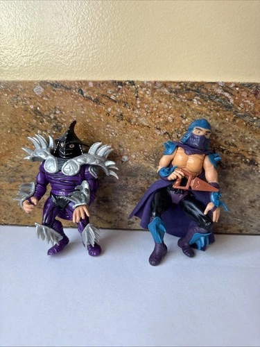 TMNT Vintage 1988 Soft Head Shredder Action Figures Weapon Robe Belt Ninja