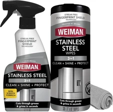 Stainless Steel Cleaner Kit - Wipes Away Fingerprints and Water Marks