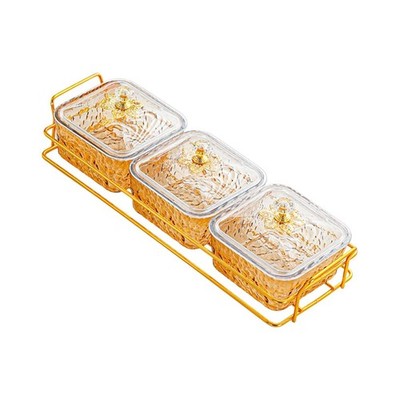 Trockenobst Tablett mit Deckel, geteilte Snack Servierschalen, Deko, Nuss und Süßigkeiten