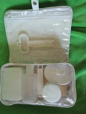 9 pc Travel Bag Cosmetic Makeup, Toiletry Wash Organizer w/ Containers Multifunc