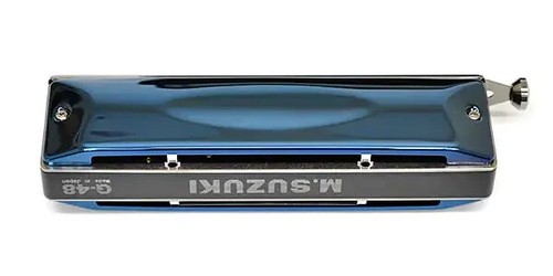 Suzuki G-48 Chromatic Harmonica Gregore Series Metal Cover Model Blue JP NEW - Picture 3 of 3
