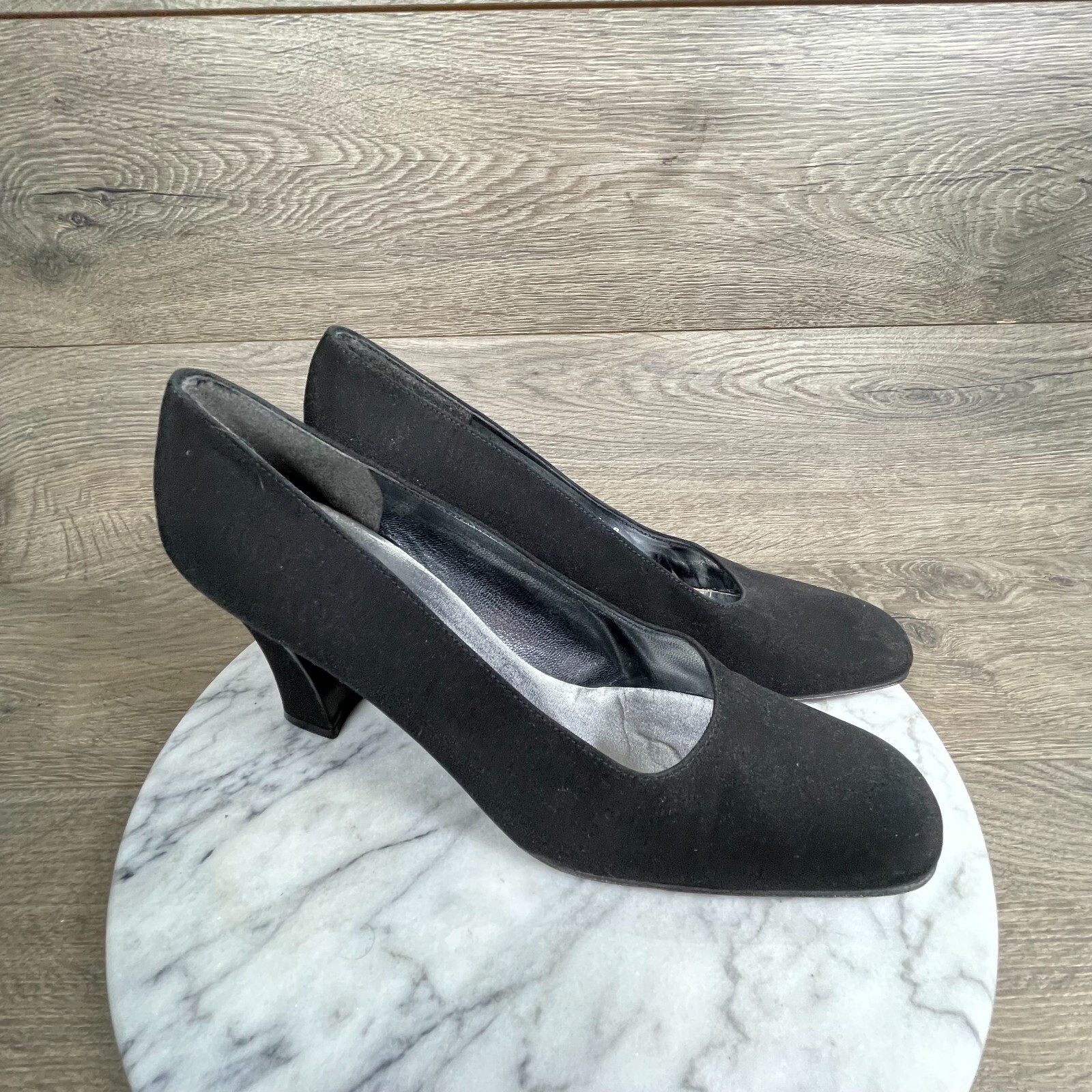 Stuart Weitzman Heels Womens 9.5 B Black Block Slip On 3 Inch Formal  Comfort | eBay