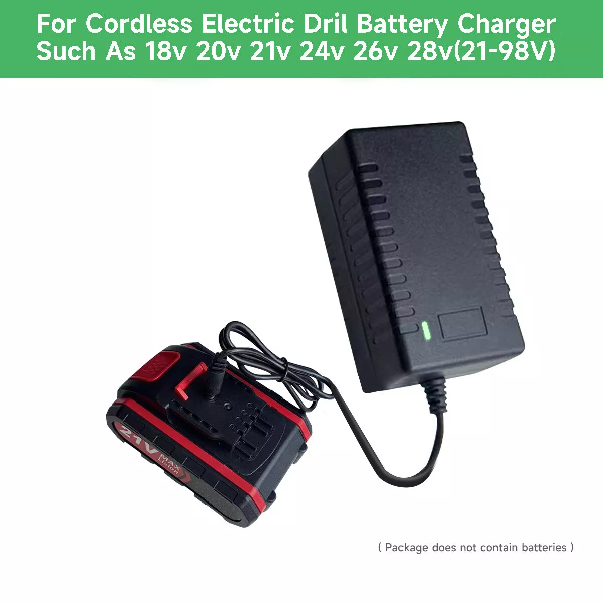 Lithium Battery Charger for 18V 21V Battery for Cordless Drill Angle  Grinder Electric Power Tools US Plug 