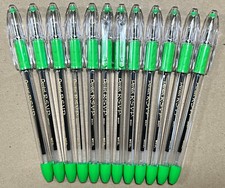 Pentel BK91-K R.S.V.P. 1.0mm Black Ink Ballpoint Pen, Green Grip, Box of 12