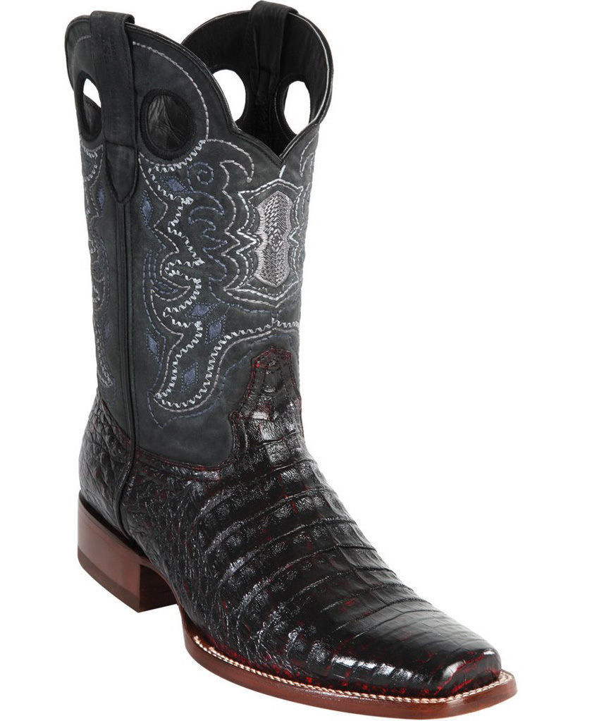 WILD WEST CHERRY CROCODILE BELLY COWBOY BOOT RODEO-SQUARE  display picture 1