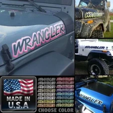 Hood decals stickers for Wrangler - 2pc set -  PICK COLOR yj tj jk 