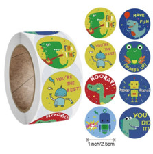 40 KIDS REWARD STICKER ENVELOPE SEALS LABELS STICKERS 1" ROUND FAST SHIPPING