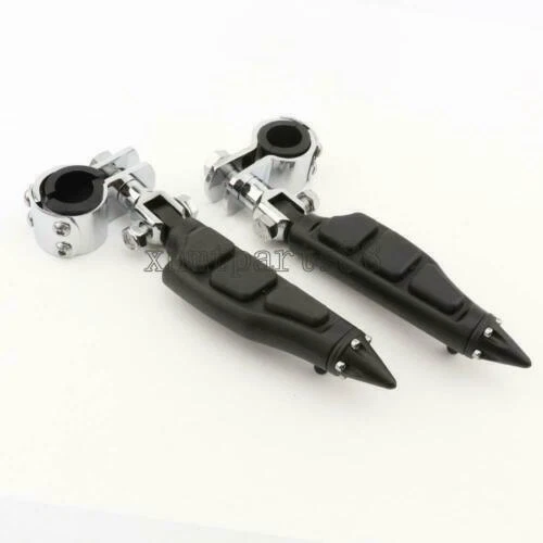 Abrazaderas de montaje de reposapiés negras de 1"-1-1/4" para Suzuki Intruder 1500 VL1500 Foto 4 de 4