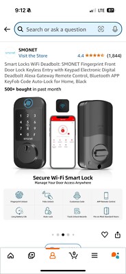 CINOP WiFi Smart Locks for Front Door with Handle Set, App Control, Keyless Entr