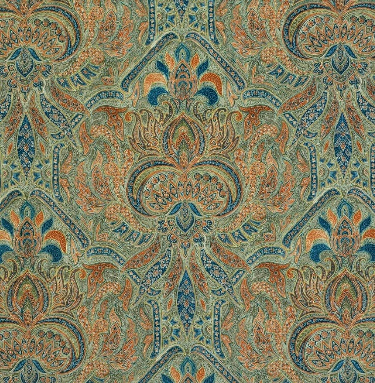 Riad Paisley en tela de terciopelo oliva Foto 4 de 4