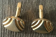 Vintage Swank Cuff Links Gold Tone Ovals art deco style