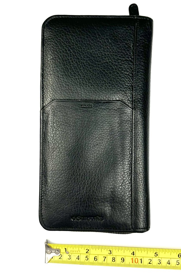 Vintage Samsonite Black Leather Travel Wallet Passport Credit Cards 8 3