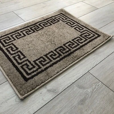 SERDIM RUGS Tappetino zerbino antiscivolo in lavatrice chiave greca romana tappetino biscotto beige scuro