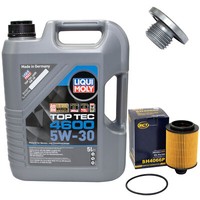 MotoröL Set 5W-30 5 Liter + ÖLfilter SH 4066 P + Schraube FüR Opel Corsa D 1.3