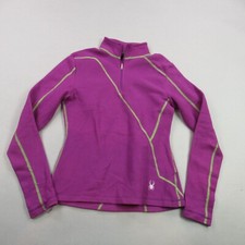 Spyder Sweater Womens 6 Long Sleeve Pullover 1/4 Pink Fleece Lightweight