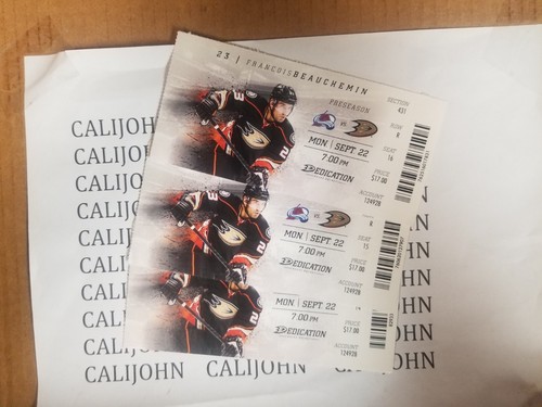 ANAHEIM DUCKS SEASON TICKET STUBS 2014-15 PERRY GETZLAF NASH MANSON KANE SELANNE - Picture 13 of 56