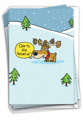 12 Pack Chanukah Greeting Cards (1 Design, 12 Cards) - Oye to the World