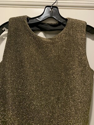 Maisan 9 Paris  Dress  Size Large New W Tags Gold Lurex