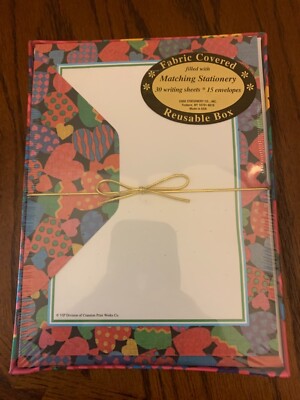 Vintage Case Stationery Co. Heart Writing Sheets/Envelopes in Fabric Covered Box