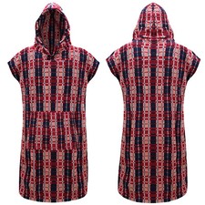 Mexican Style Hooded Poncho Towel Unisex Cotton Bath Robe for Beach Swimming Gym