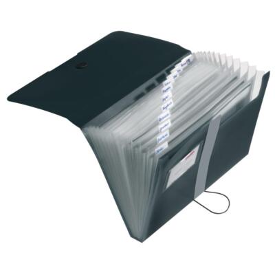 Herlitz Fächermappe DIN A4 12 Fächer Schwarz Ordnungsmappe Dokumentenmappe