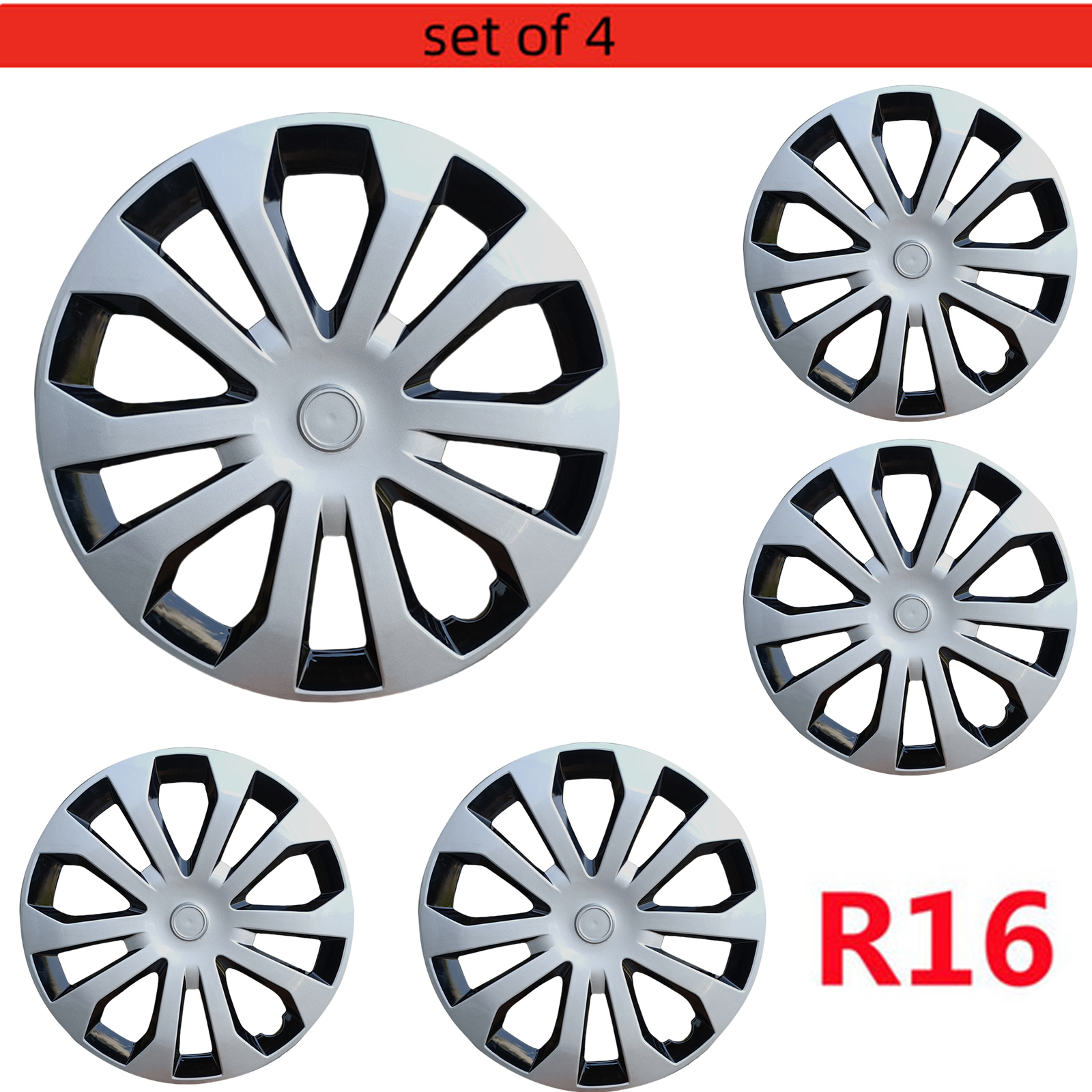 16-Inch Universal Car Wheel Covers Set of 4 Hubcaps for Rims