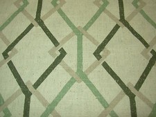 8 4/8 YDS MODERN RETRO GEOMETRIC LINEN DRAPERY UPHOLSTERY FABRIC FOR LESS