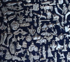  Milagros Charms Milagro 25  Silver Tone Charm Ex votos Nicho Retablo 