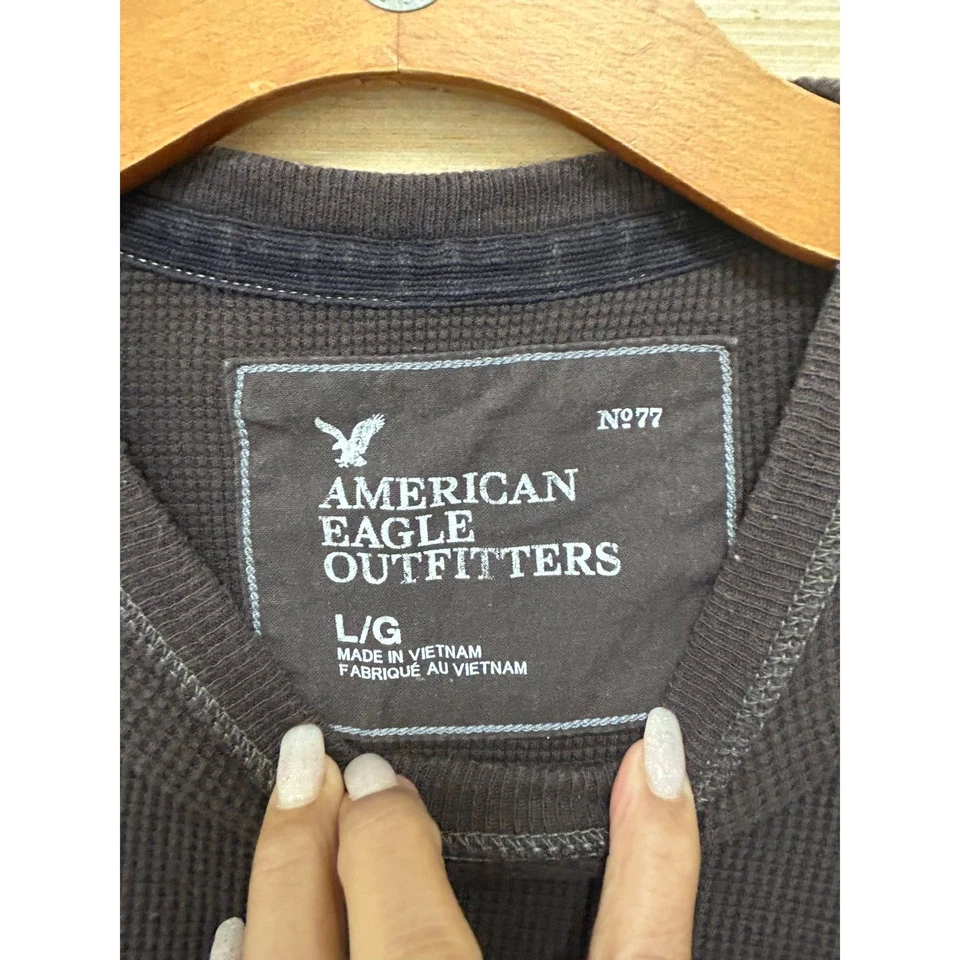 Camisa Tejida Gofre Térmica Manga Larga American Eagle Outfitters Para Hombres Talla L G Foto 2 de 4