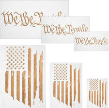 6 Pieces American Flag Stencils Star Stencils We the People Stencil Reusable Pai