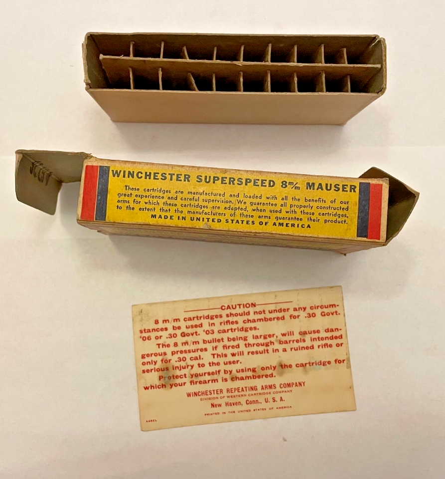 Winchester 8mm Mauser Super Speed Ammo - Box Empty - VINTAGE | eBay