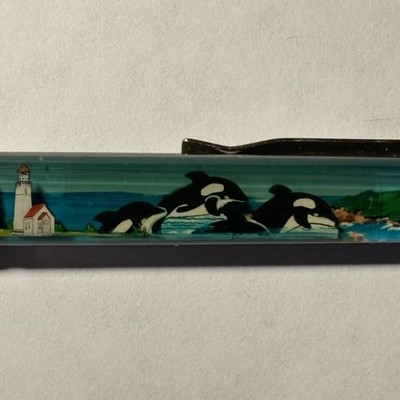 Whales Giants of the Deep Floaty Pen Orca Pod Moves by Ocean Lighthouse Vintage