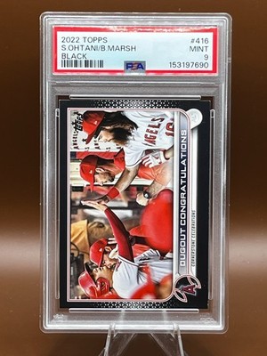 2022 Topps Shohei Ohtani / Marsh Black PSA 9 #17/71 Jersey Number JSY# Angels