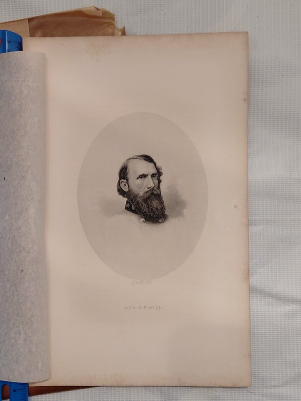 Gen A P Hill Civil War Confederate Portrait Engraving Antique Book Plate Print