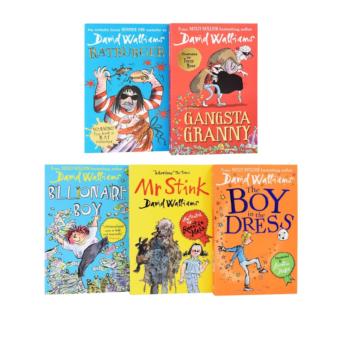 The World of David Walliams Best Box Set Ever 5 Books Set - Ages 7