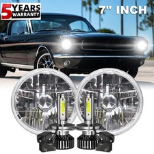 For Ford Mustang 1965~1973 -2026 NEW Pair 7" Round Led Headlights High Low Beam