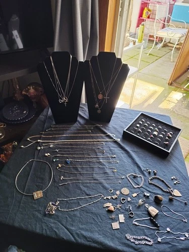 Vtg Large Lot Sterling Silver Jewelry Necklaces Rings Bracelets Earrings 350.2 g