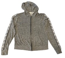 Victoria's Secret Pink Full Zip Lightweight Logo Sleeve Hoodie Women's XS Cozy