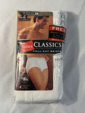 Hanes Classics Full Cut Briefs Size 38 Ultrasoft 4 Pack Underwear NOS Vntg 2001