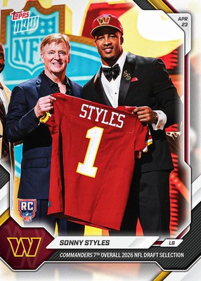 Sonny Styles - 2026 NFL Topps NOW - Card SSTY - 7th PICK RC
