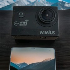 Caméra sportive WIMIUS WiFi 1080P noir kit accessoires + boîtier étanche 30 m