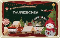 Blechschild 12X18 Cm Weihnachten Taufkirchen Deko Geschenk Metall Schild