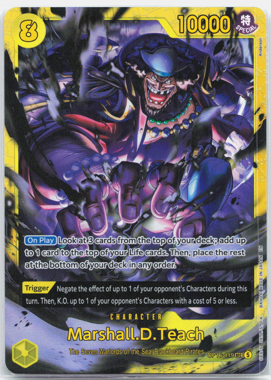 Marshall.D.Teach - OP16-119 The Time of Battle SEC One Piece - NM/MINT