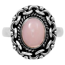 Natural Pink Opal 925 Sterling Silver Ring Size 7  Wholesale Jewelry USA