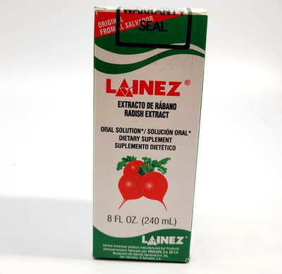 FACOTRY SEALED LAINEZ IODIZED RADISH/RABANO YODADO LIQUID DIETARY SUPPLEMENT 8OZ