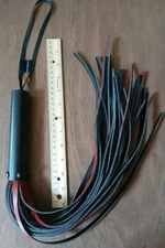 Sportsheets Black& Red Leather Flogger/Horse Trainer
