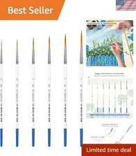 XDT#830 Rigger Artist Paint Brush 6 Piece Set Extra Long Fine Point Liner