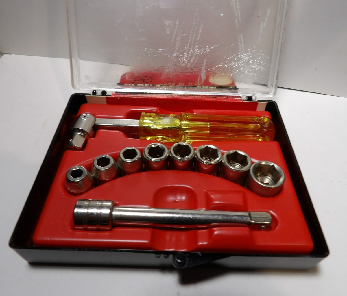 おさーる Vintage OT Oxwall Tools 10pc Flex Handle Socket Set 1/4 Drive NOS