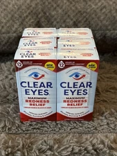 6 Pack Clear Eyes Maximum Strength Redness Relief Eye Drops 0.5oz Each